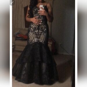 Camille LA Vie Black Sequined dress, prom